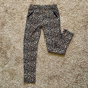 Leopard Cheetah Print Skinny Ankle Pants